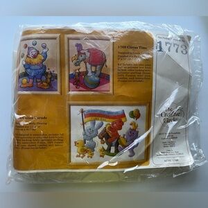 1984 Creative Circle 1773 Wool Embroidery Calico Parade Birth Announcement Kit